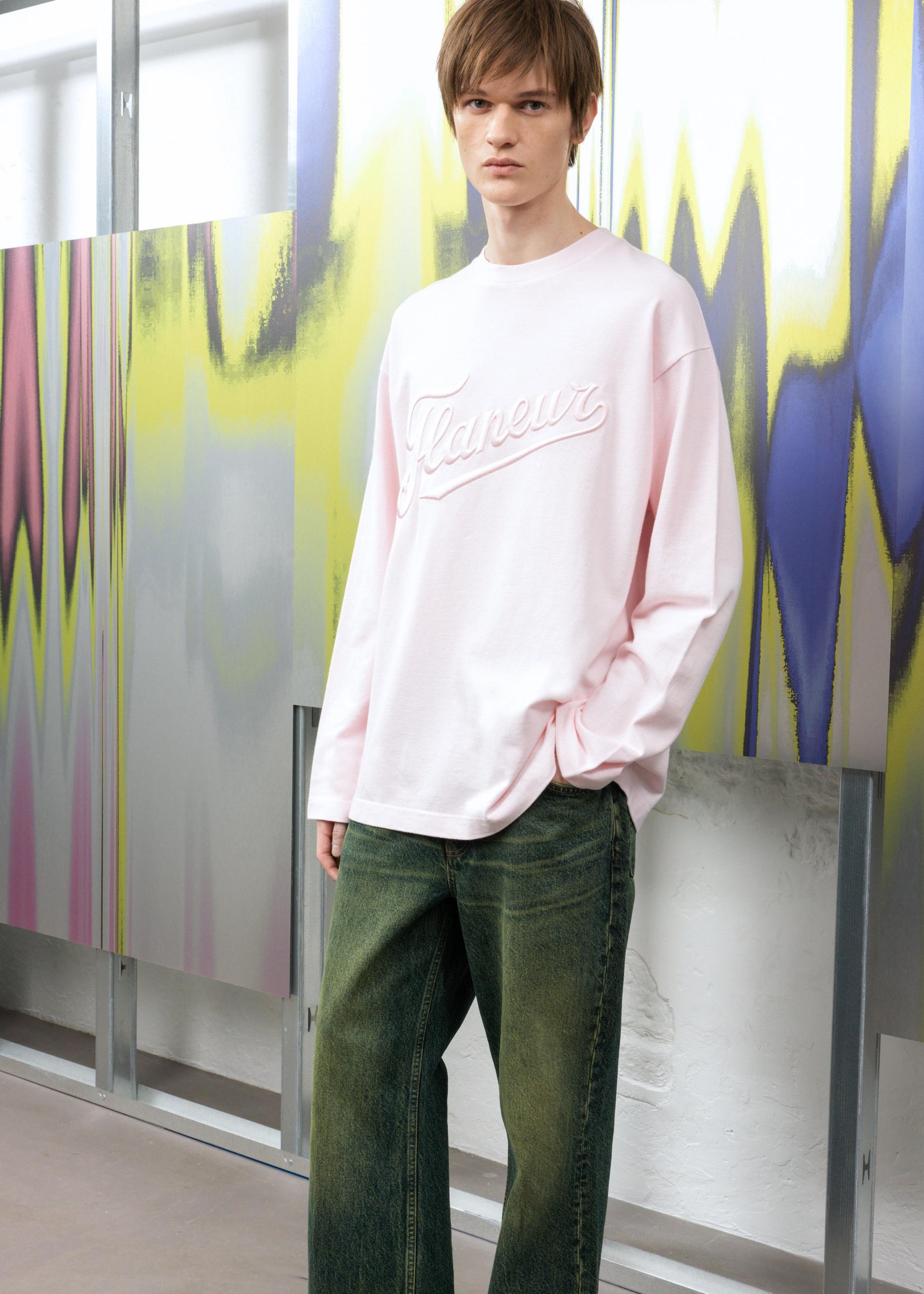 Embroidered Logo Long Sleeve | Pink