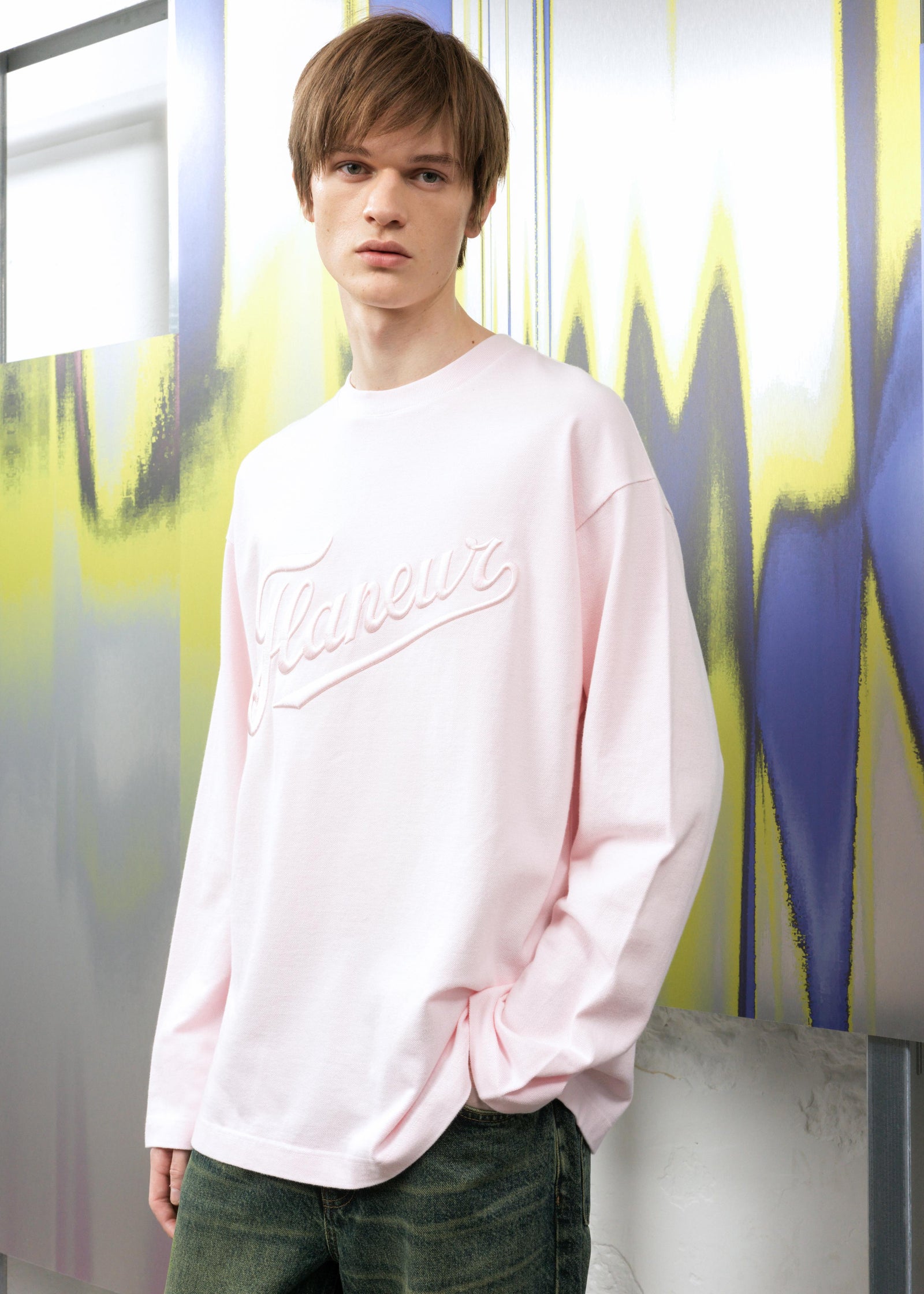 Embroidered Logo Long Sleeve | Pink