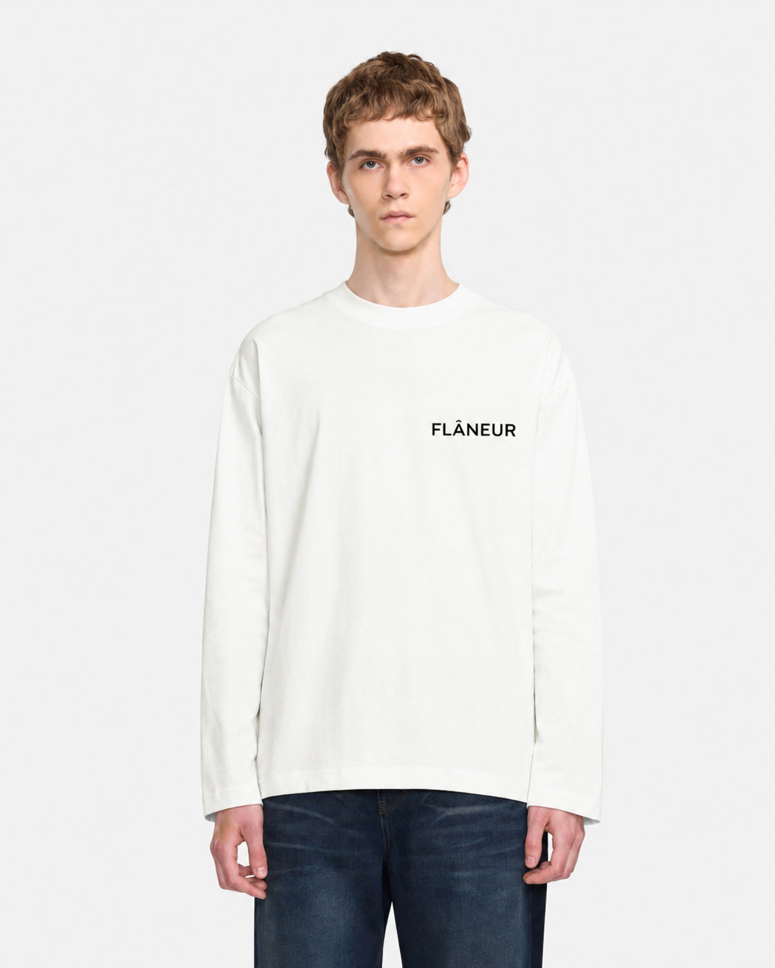 Double Logo Long Sleeve | White