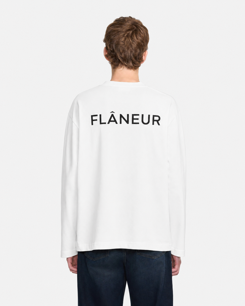 Double Logo Long Sleeve | White