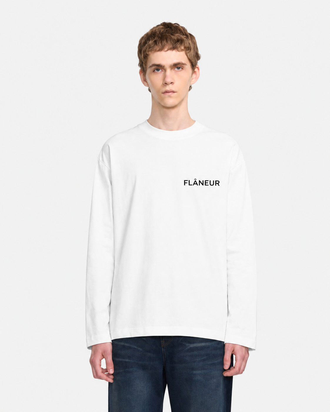 Double Logo Long Sleeve | White