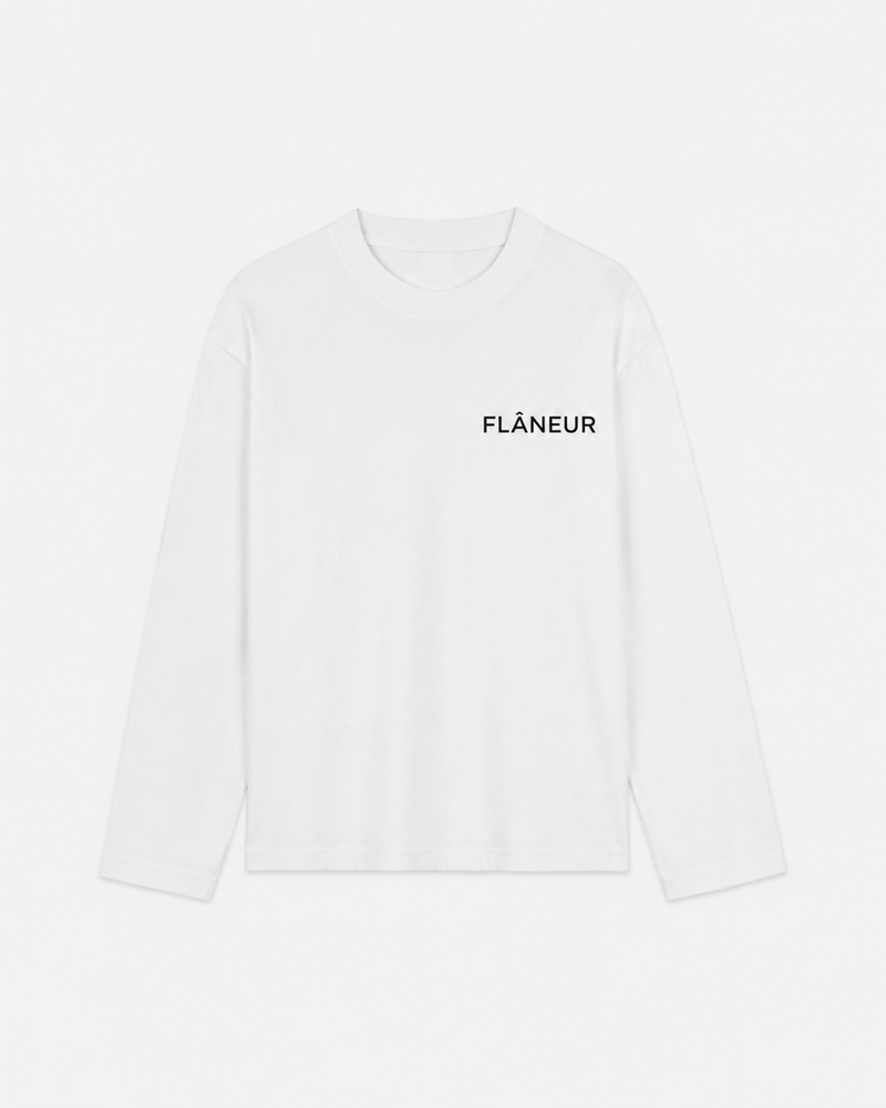 Double Logo Long Sleeve | White