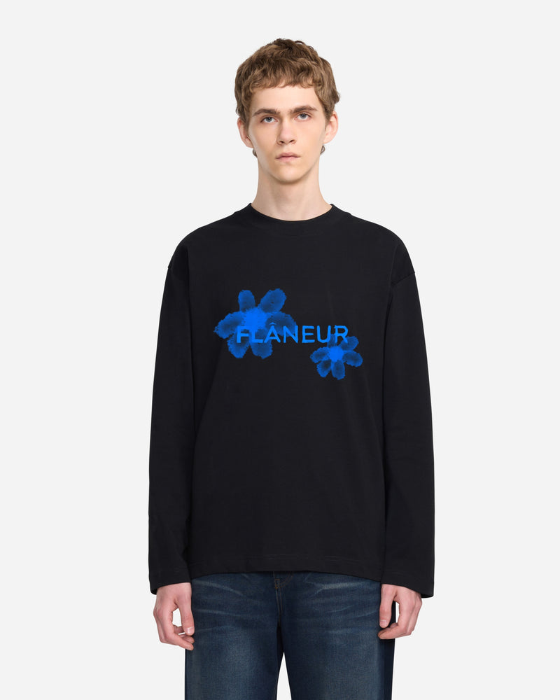 Floral Watercolor Long Sleeve | Black/Blue