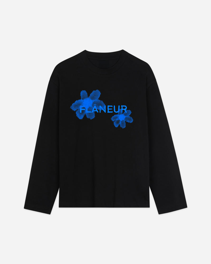 Floral Watercolor Long Sleeve | Black/Blue