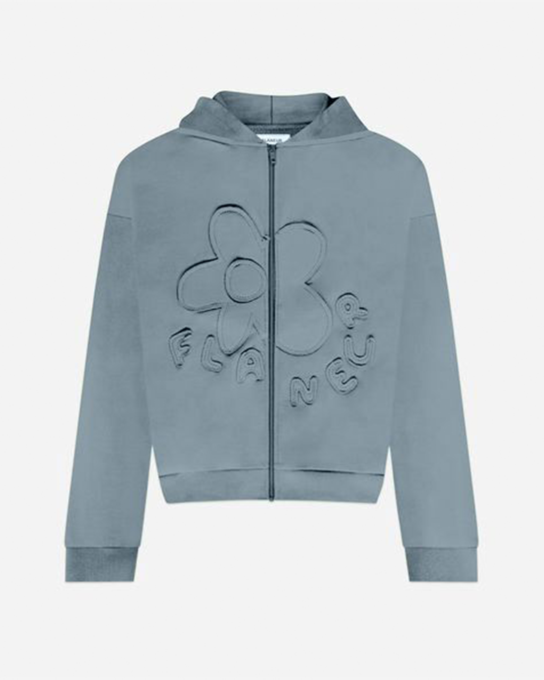 Blossom Patches Zip-Up Hoodie | Steel Green