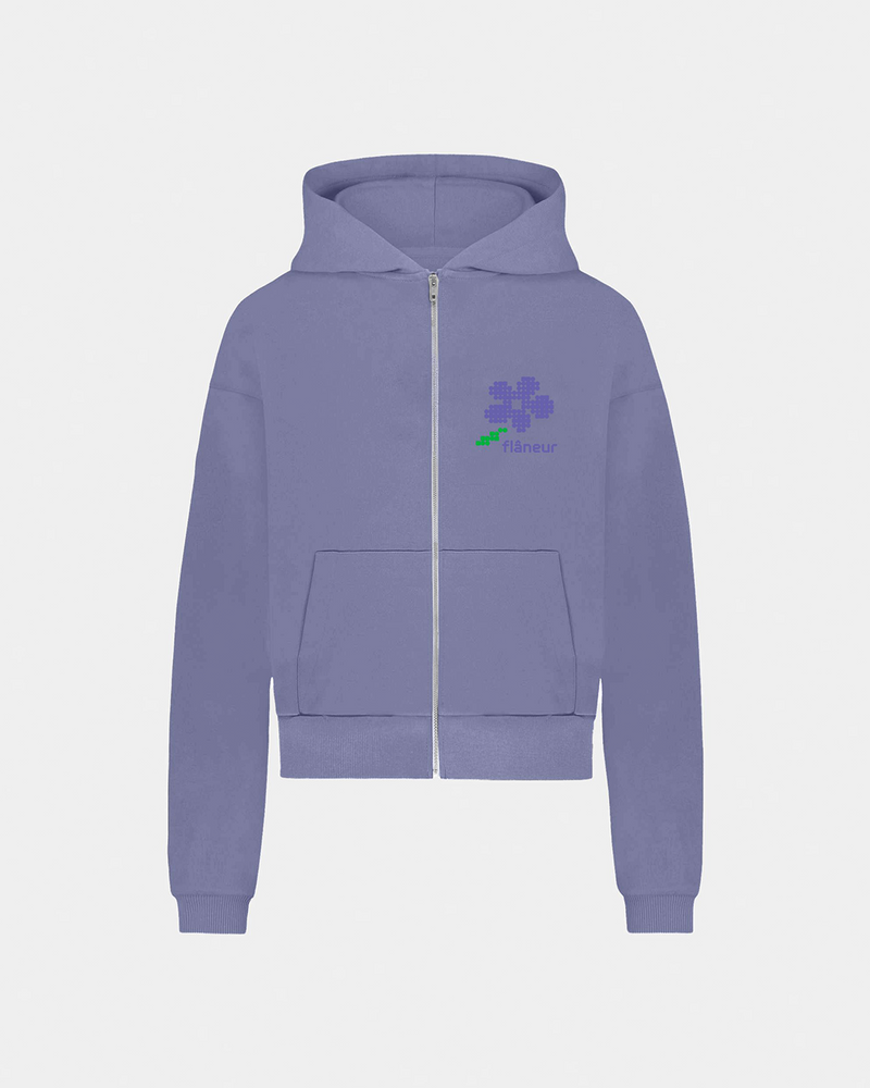 Pixel Flower Zip-Up | Purple