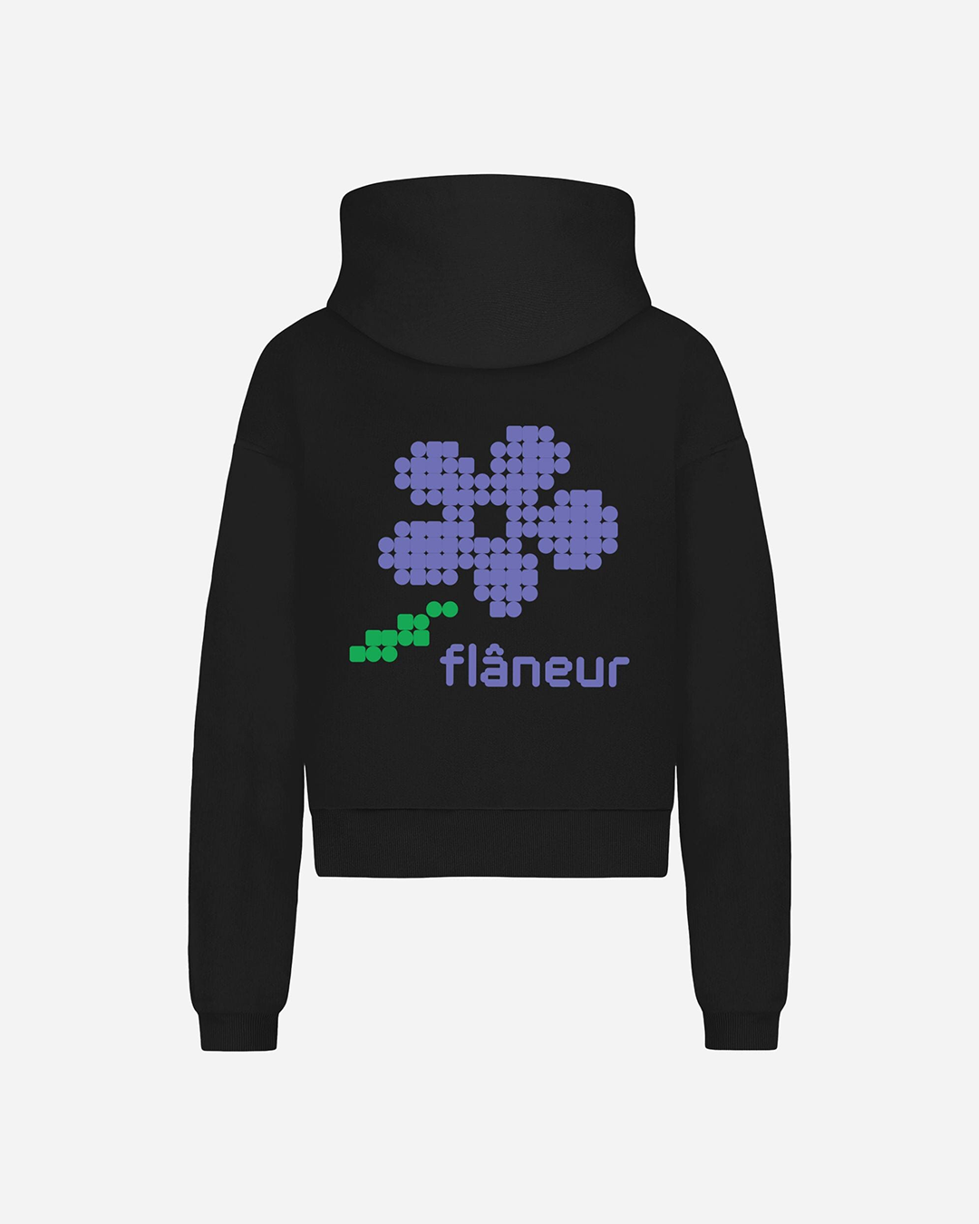 Pixel Flower Zip-Up | Black