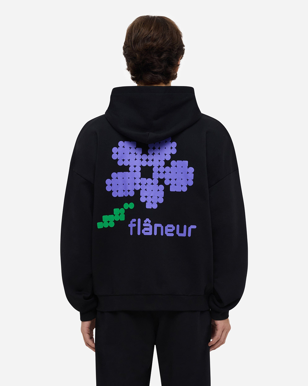 Pixel Flower Zip-Up | Black