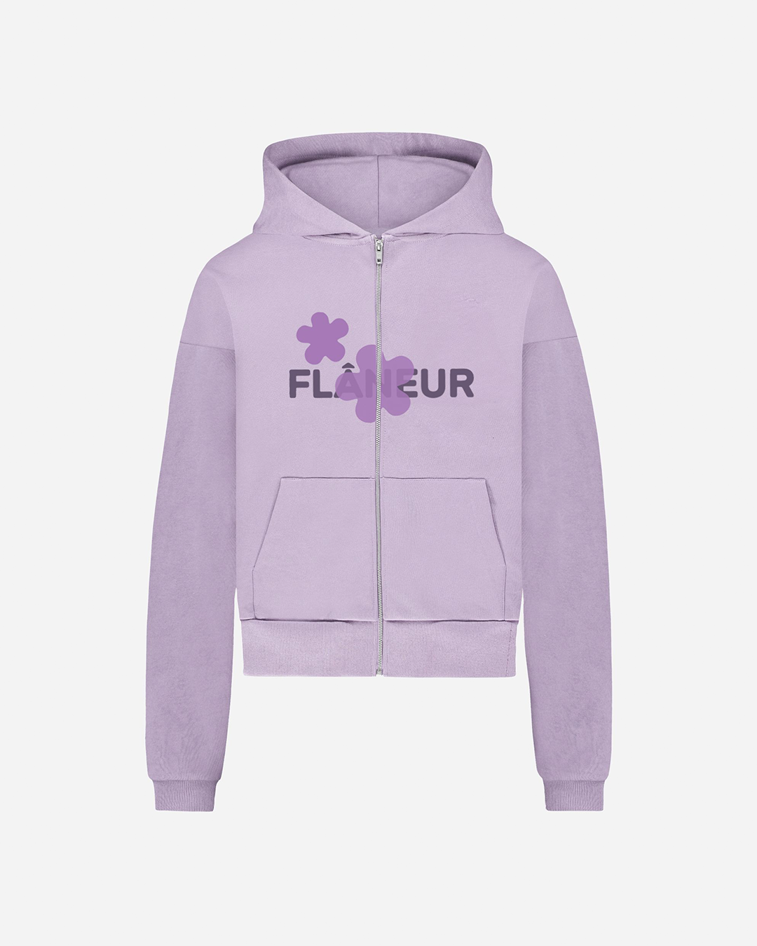 Organic Flower Zip-Up | Soft Purple