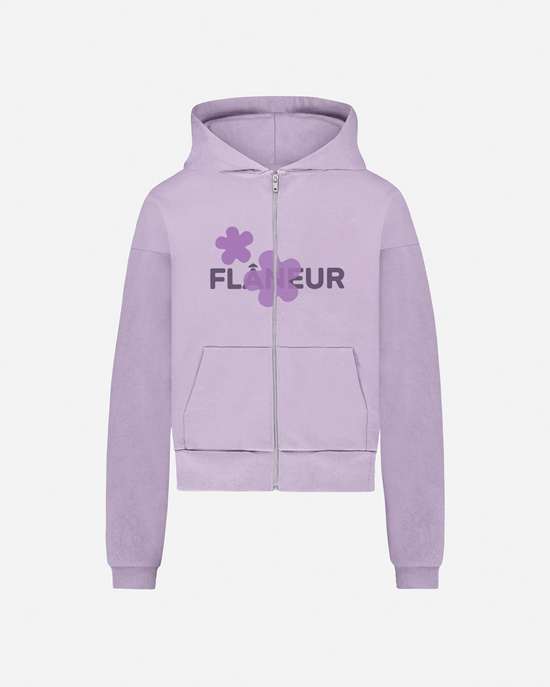 Organic Flower Zip-Up | Soft Purple