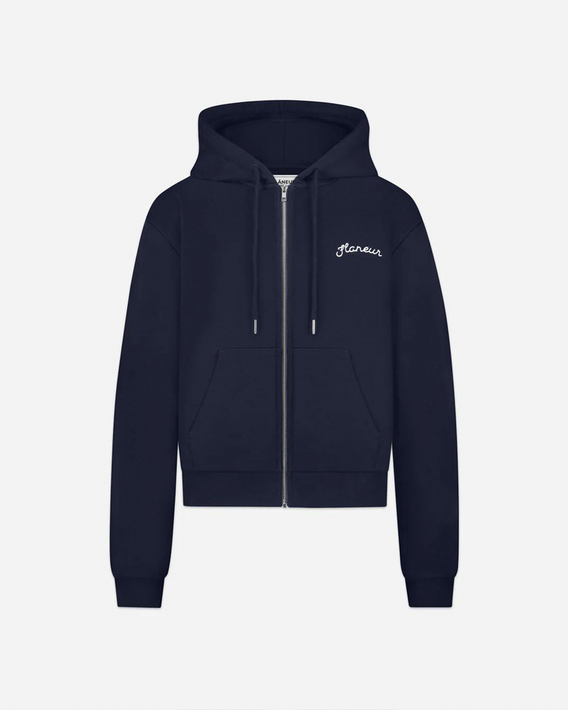Signature Zip-Up Hoodie | Navy