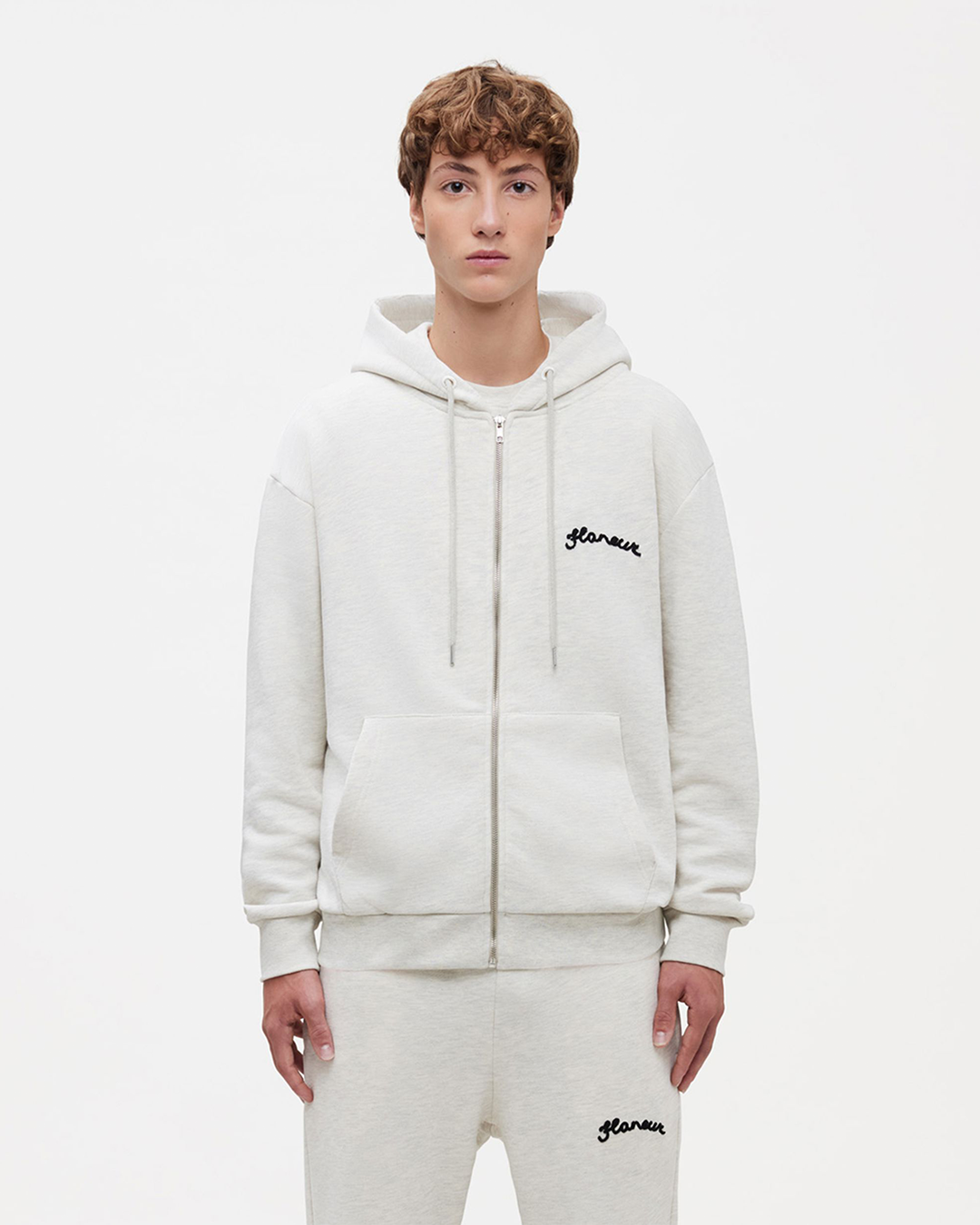 Signature Zip-Up Hoodie | Heather Cool Grey