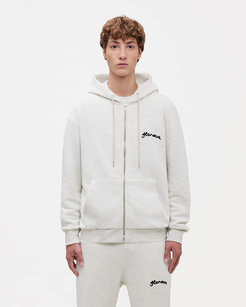 Signature Zip-Up Hoodie | Heather Cool Grey