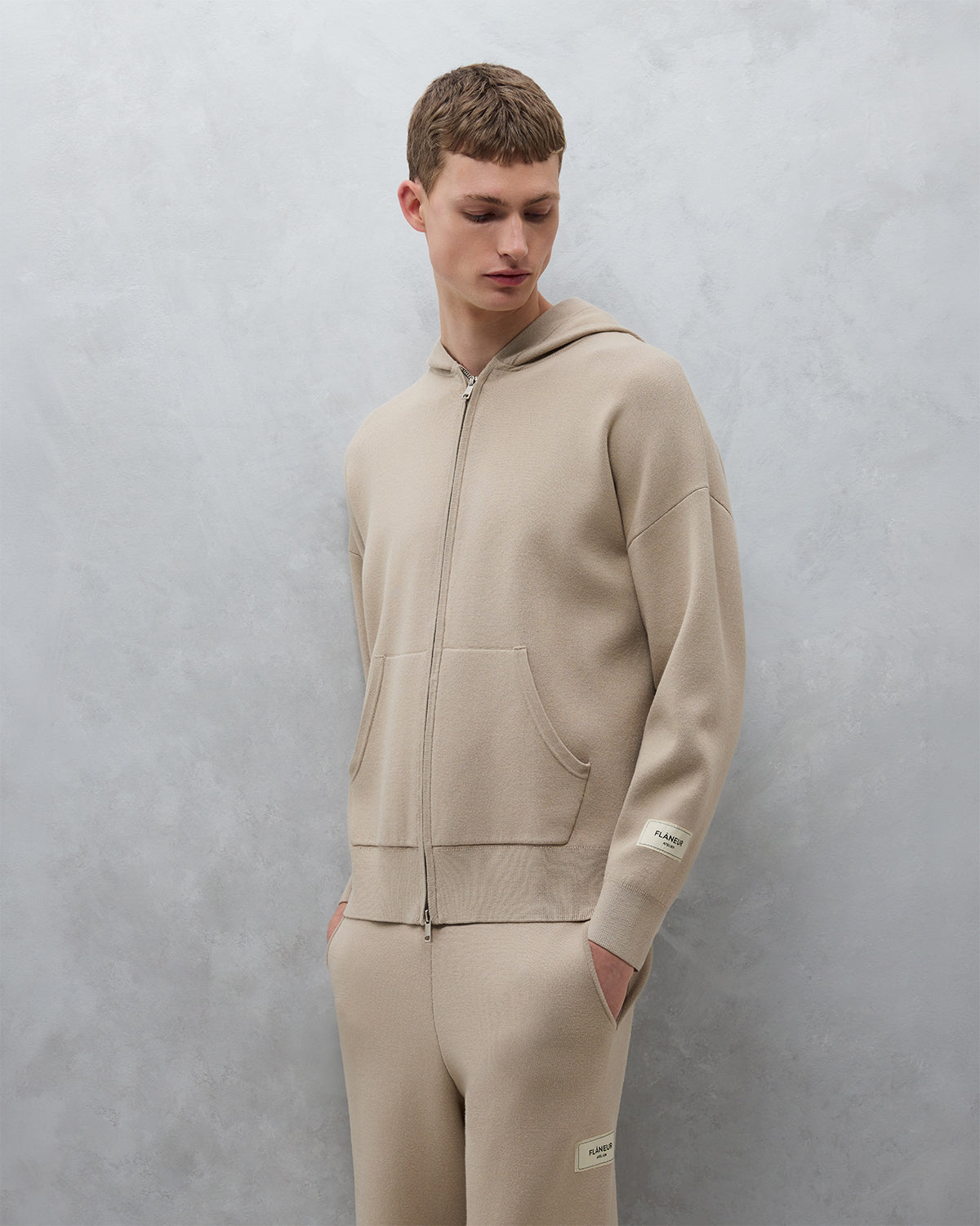 Atelier Knit Zip-Up | Beige