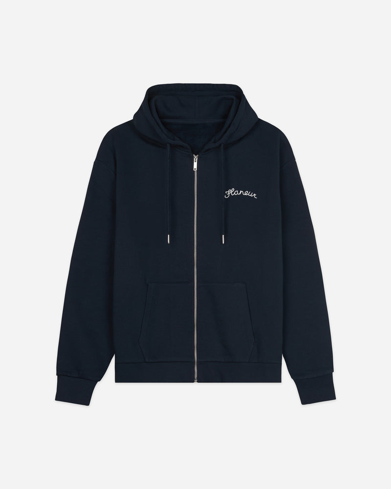 Signature Zip-Up Hoodie | Navy