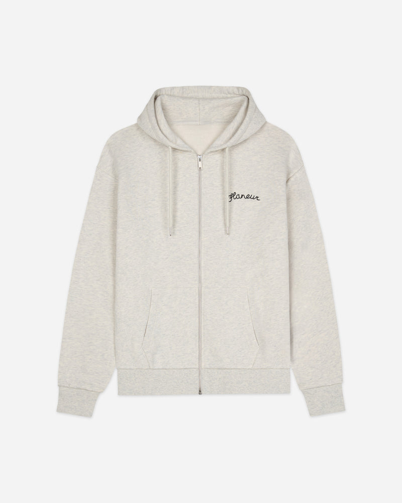 Signature Zip-Up Hoodie | Light Heather Grey