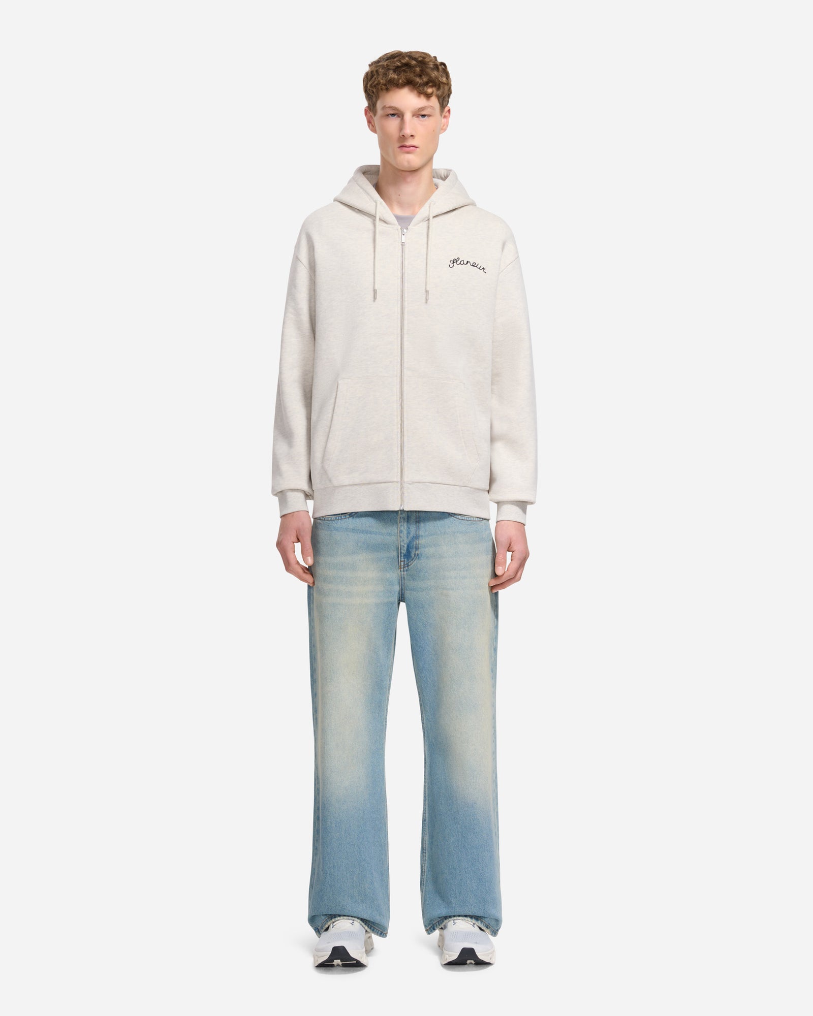 Signature Zip-Up Hoodie | Heather Grey