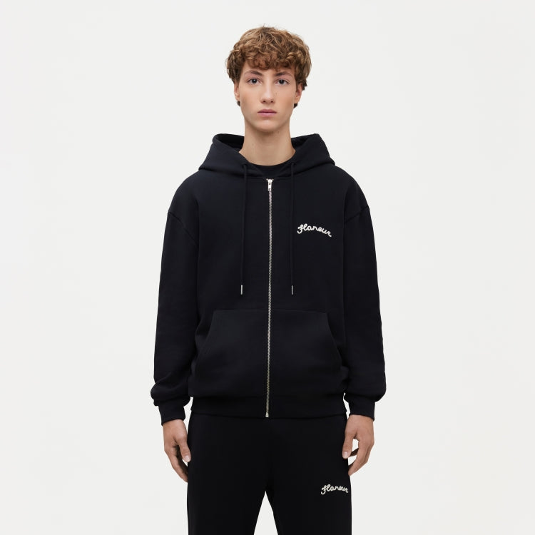 Signature Zip-Up Hoodie | Black