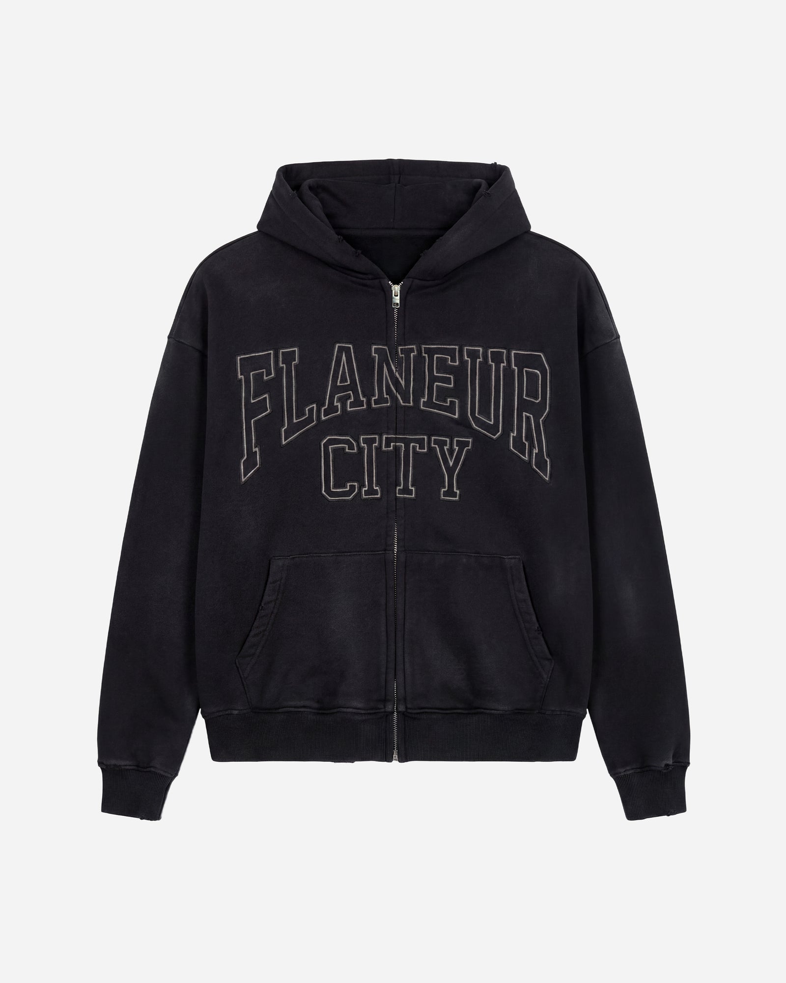 City College Zip-Up | Washed Black