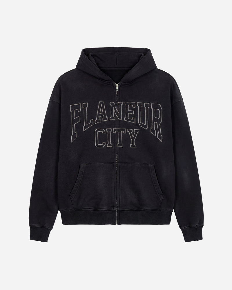 City College Zip-Up | Washed Black