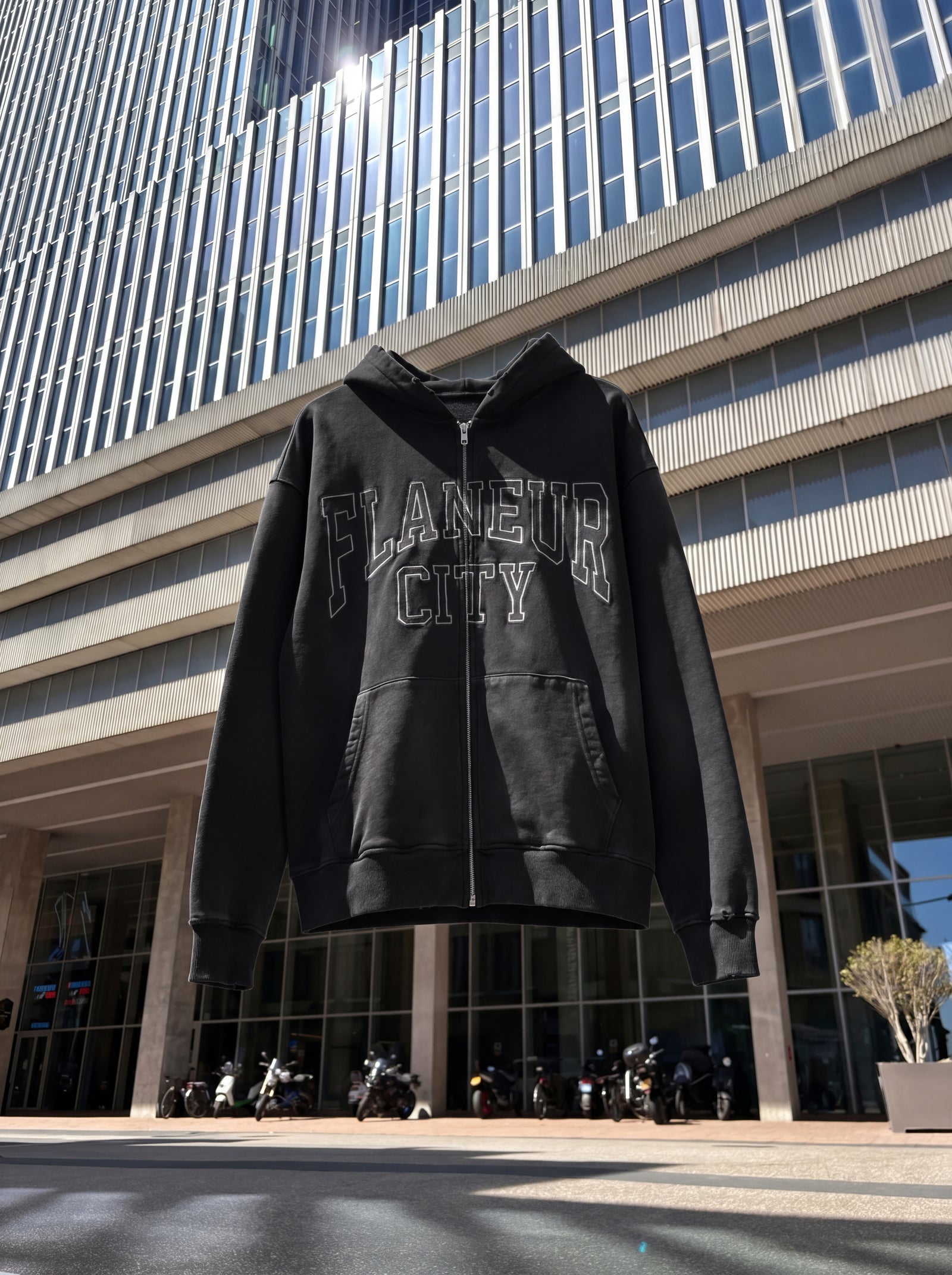 City College Zip-Up | Washed Black
