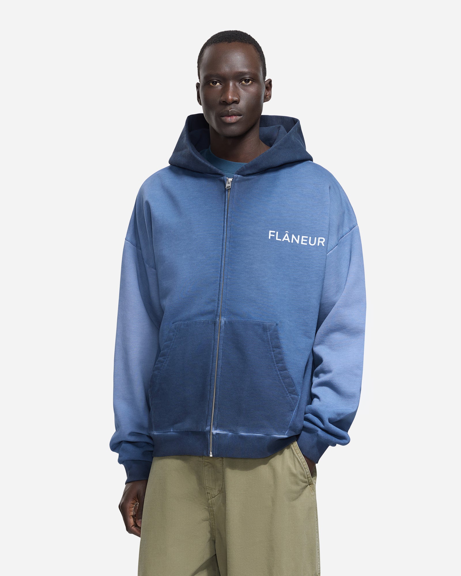 Double Logo Zip-Up | Navy