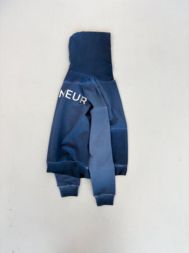 Heavy Double Logo Zip-Up Washed | Navy