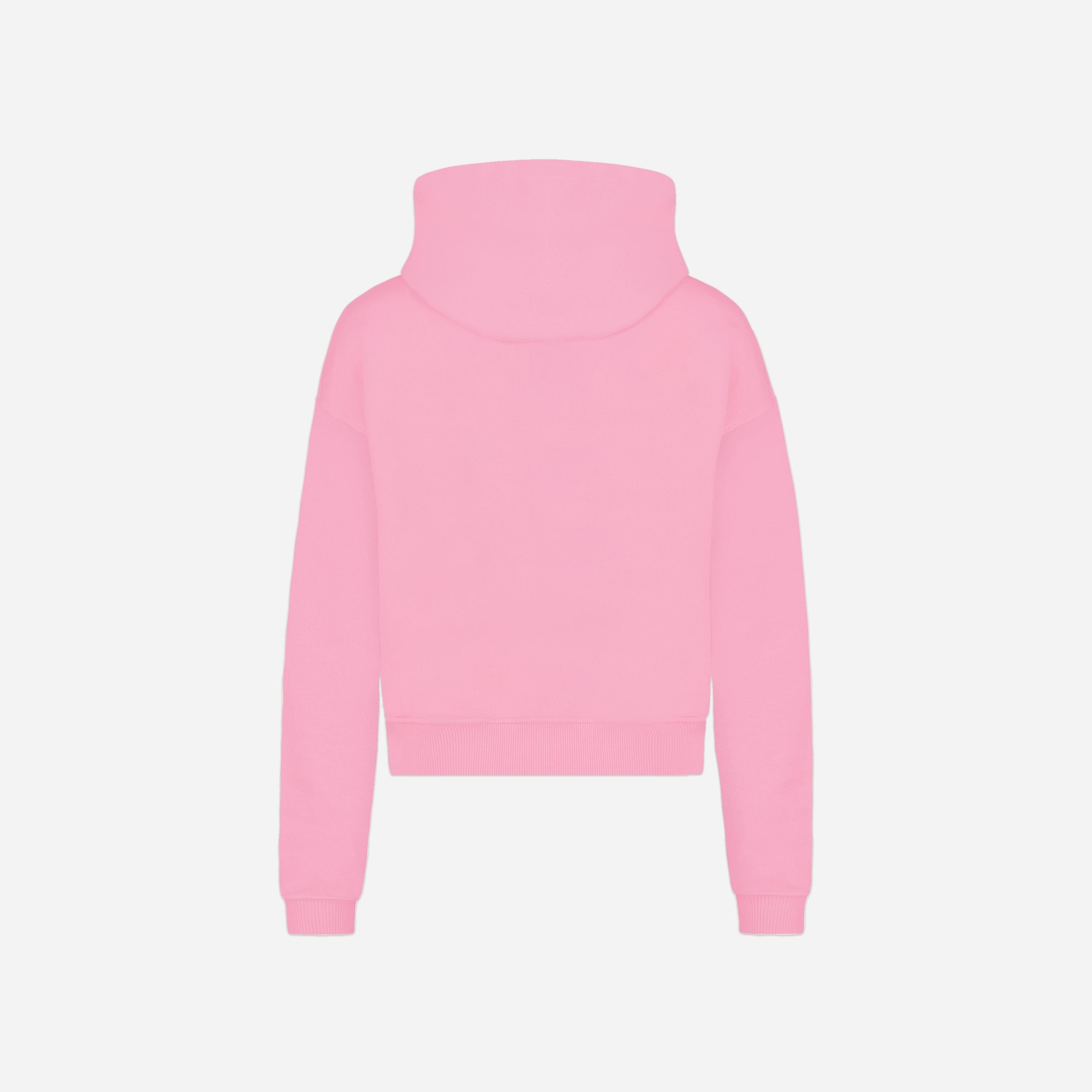 Hoodie met reliëf en rits | Roze – FLÂNEUR