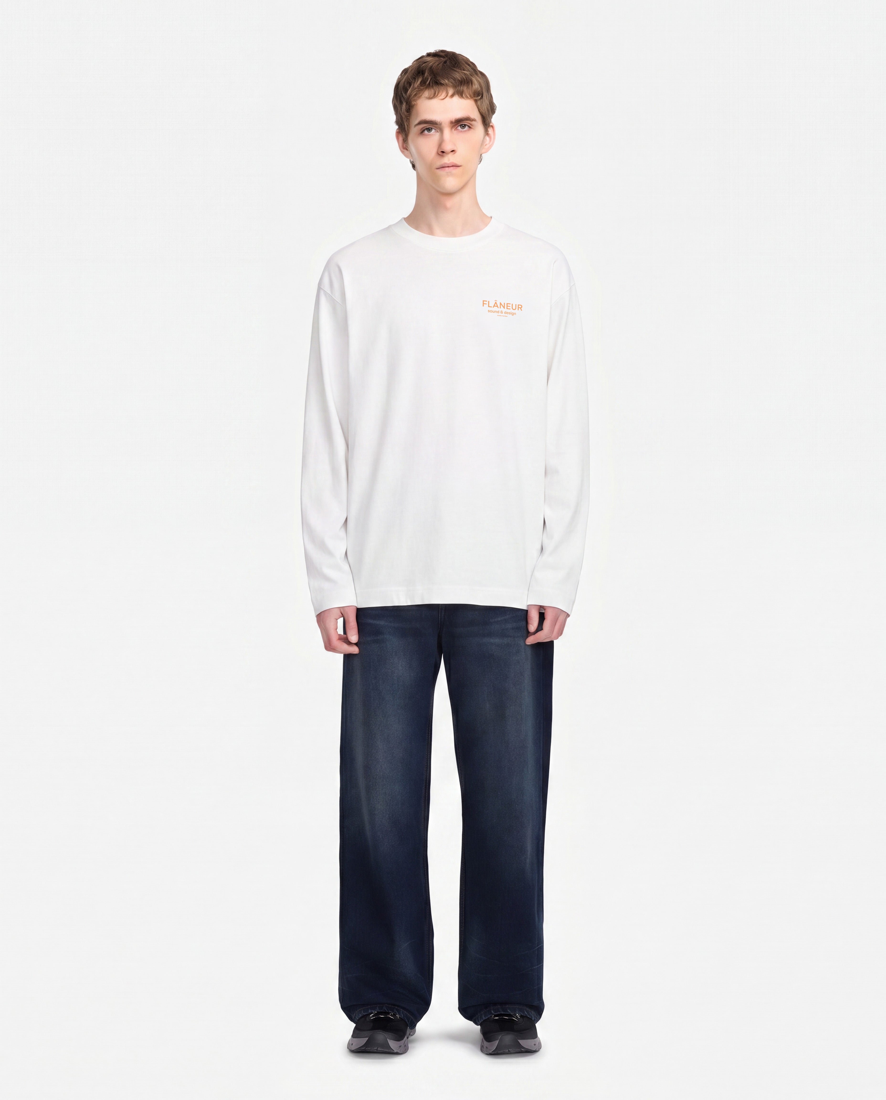 Sound & Design Long Sleeve | White/Orange – FLÂNEUR