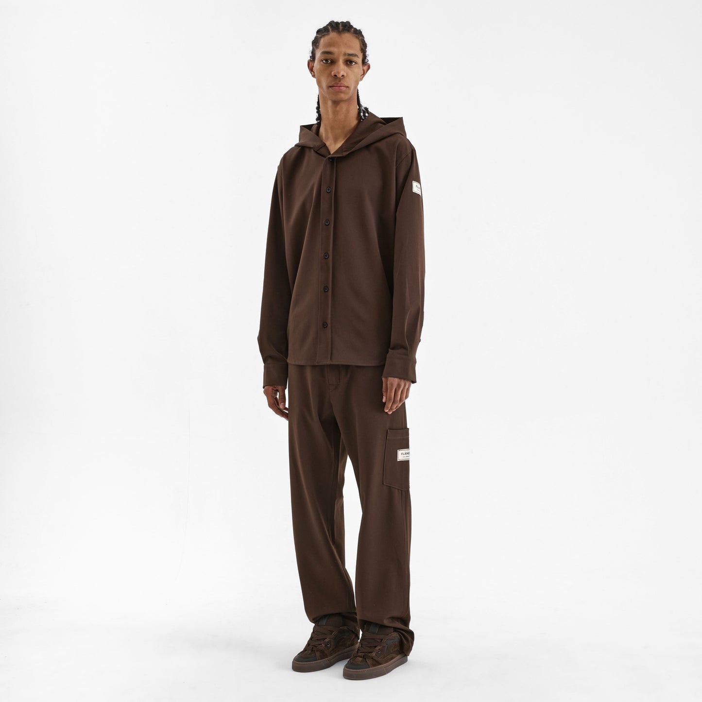 Atelier Hooded Shirt Brown