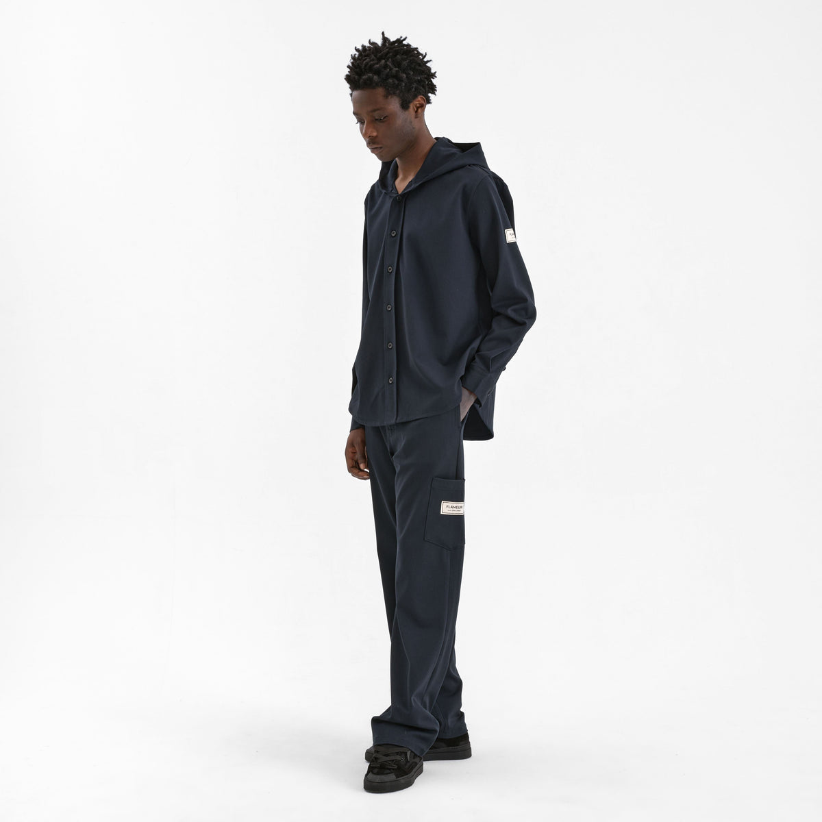 Atelier Hooded Shirt | Navy