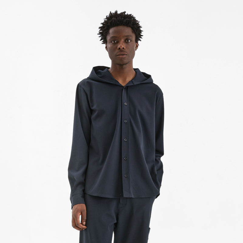 Atelier Hooded Shirt | Navy