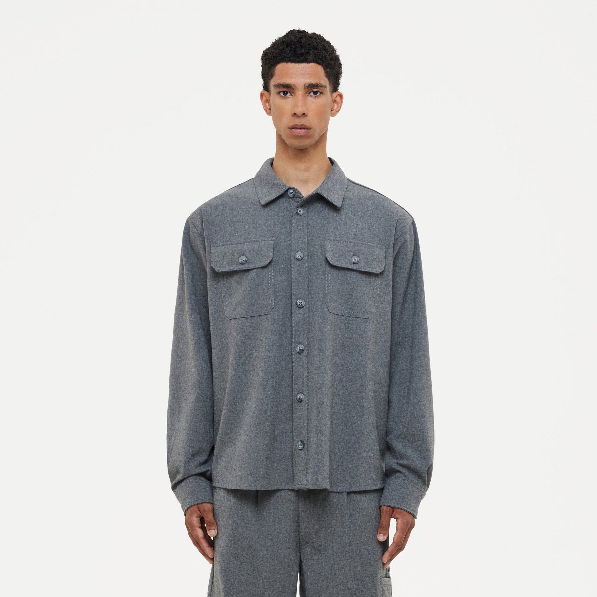 Atelier Shirt with Rubber Patch Grey