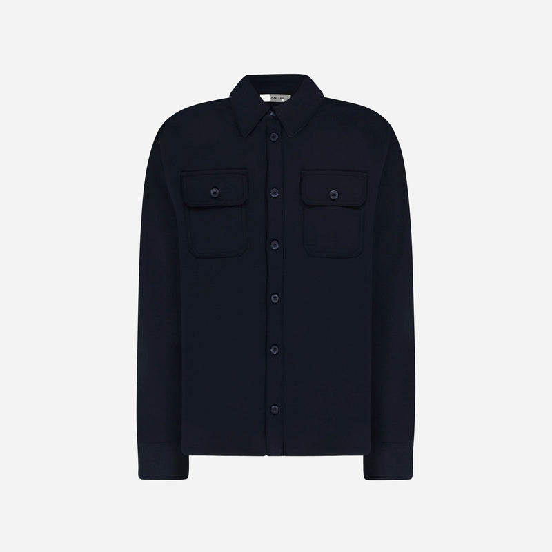 Atelier Shirt with Rubber Patch | Navy