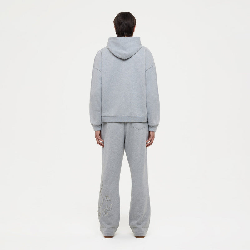 Blossom Patches Zip-Up Hoodie | Heather Grey