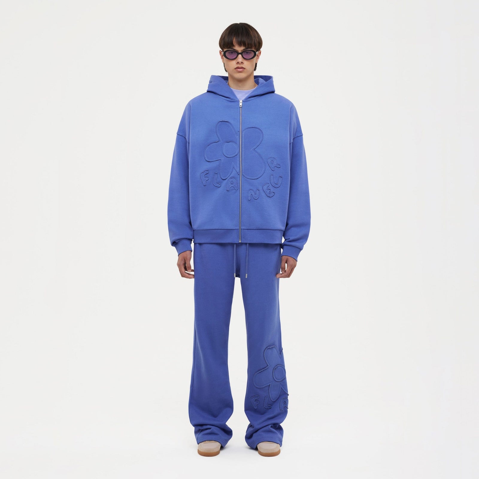 Blossom Patches Zip-Up Hoodie | Purple