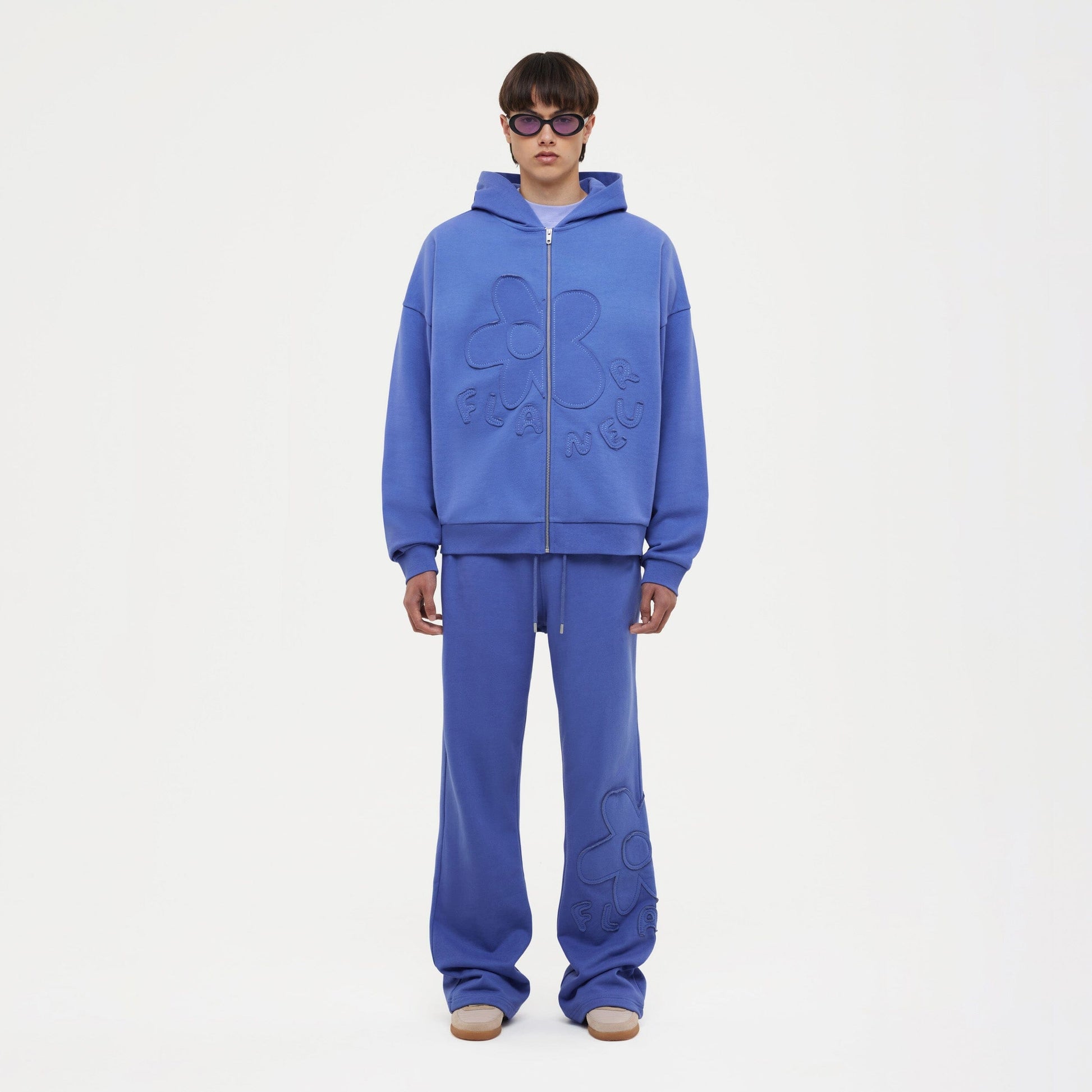 Blossom Patches Zip-Up Hoodie | Purple