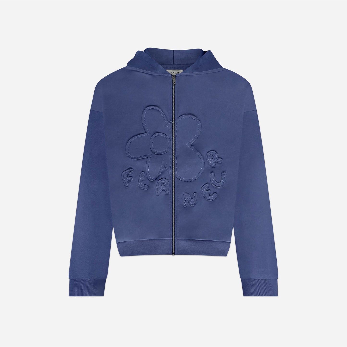 Blossom Patches Zip-Up Hoodie Purple