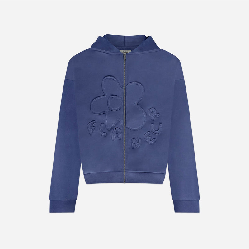 Blossom Patches Zip-Up Hoodie | Purple