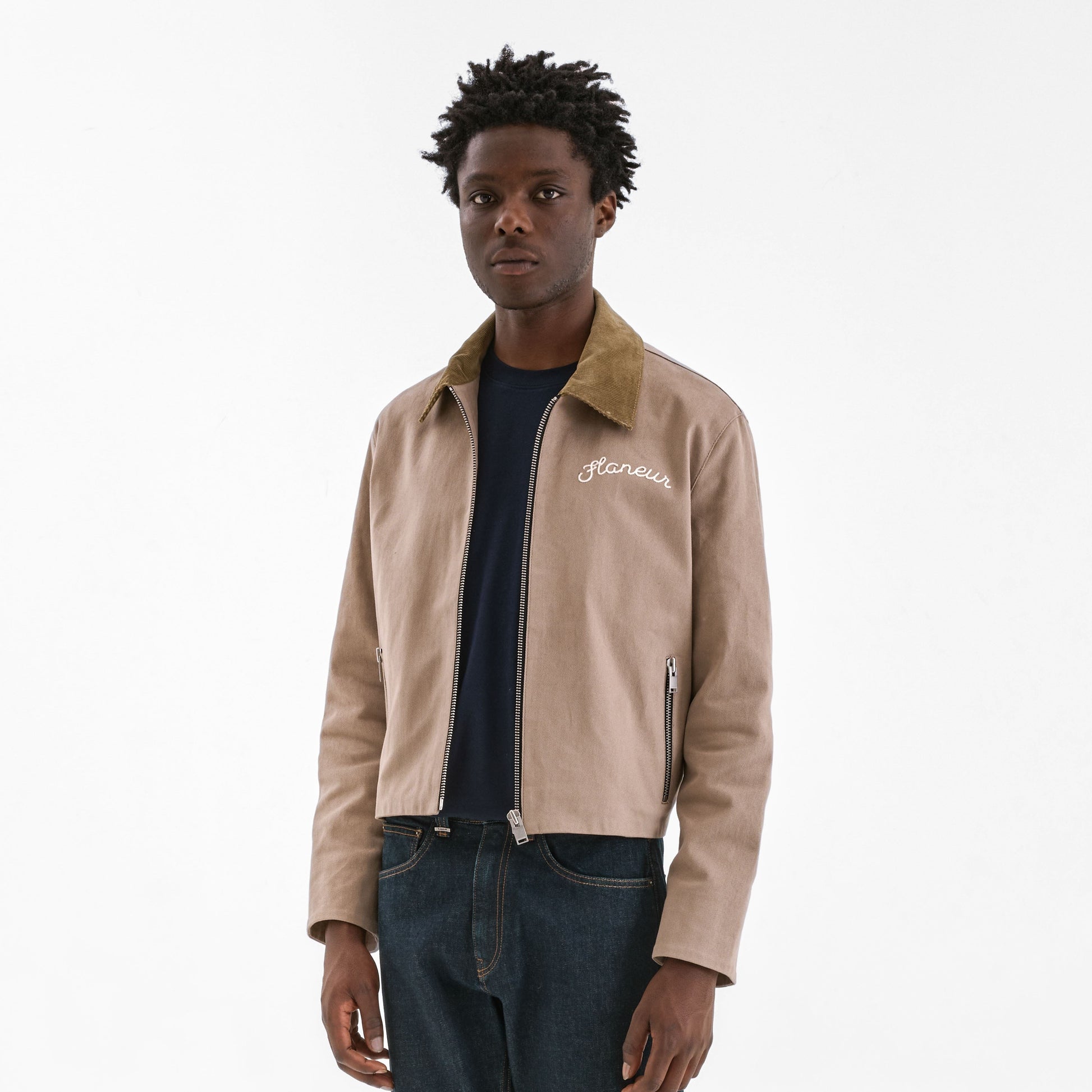 Blouson Worker Jacket | Brown