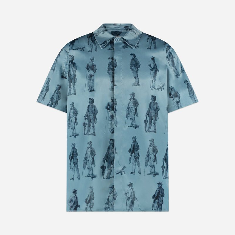 Boulevardiers Hooded Shirt | Sky Blue