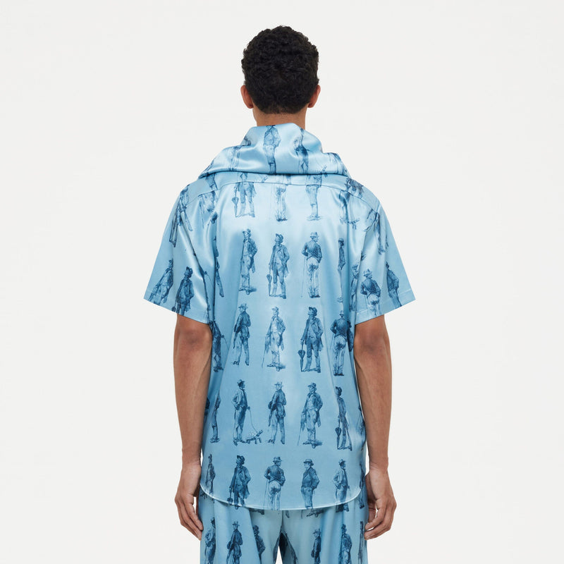 Boulevardiers Hooded Shirt | Sky Blue