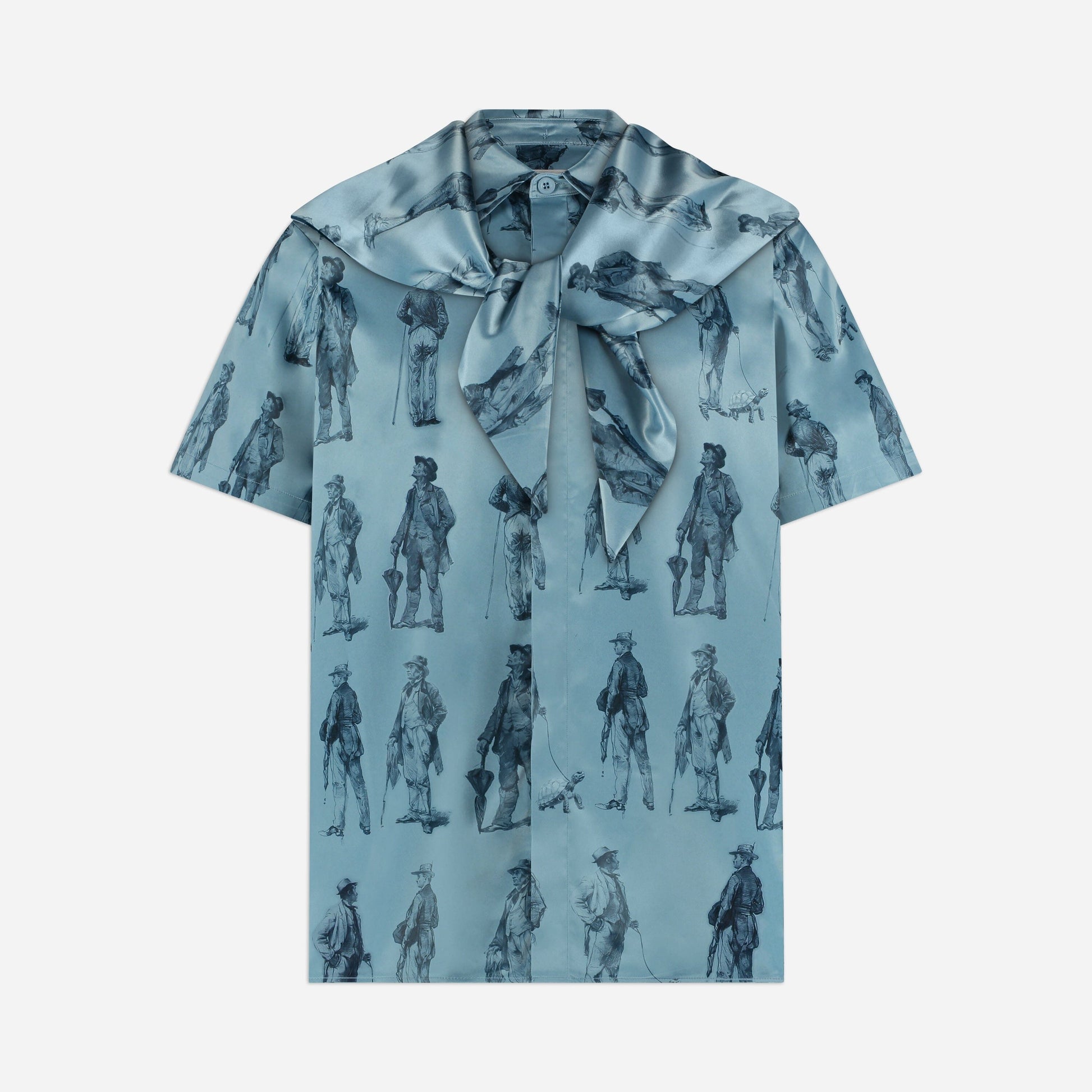 Boulevardiers Hooded Shirt | Sky Blue