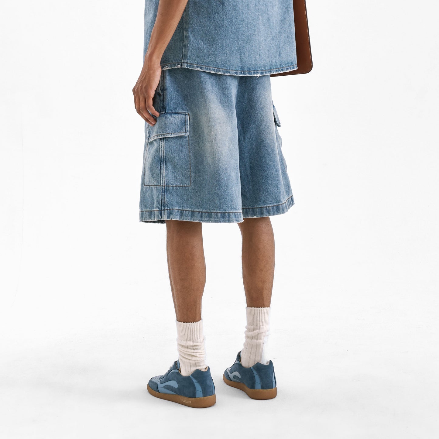 Cargo Shorts | Light Blue Denim