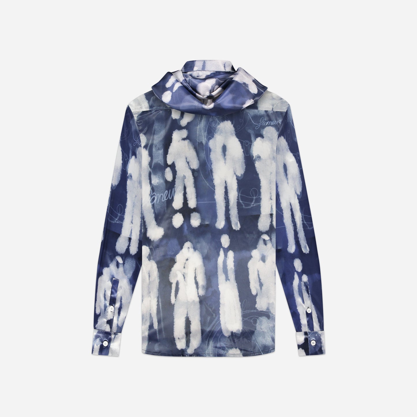 Characters Silk Hooded Shirt | Blue