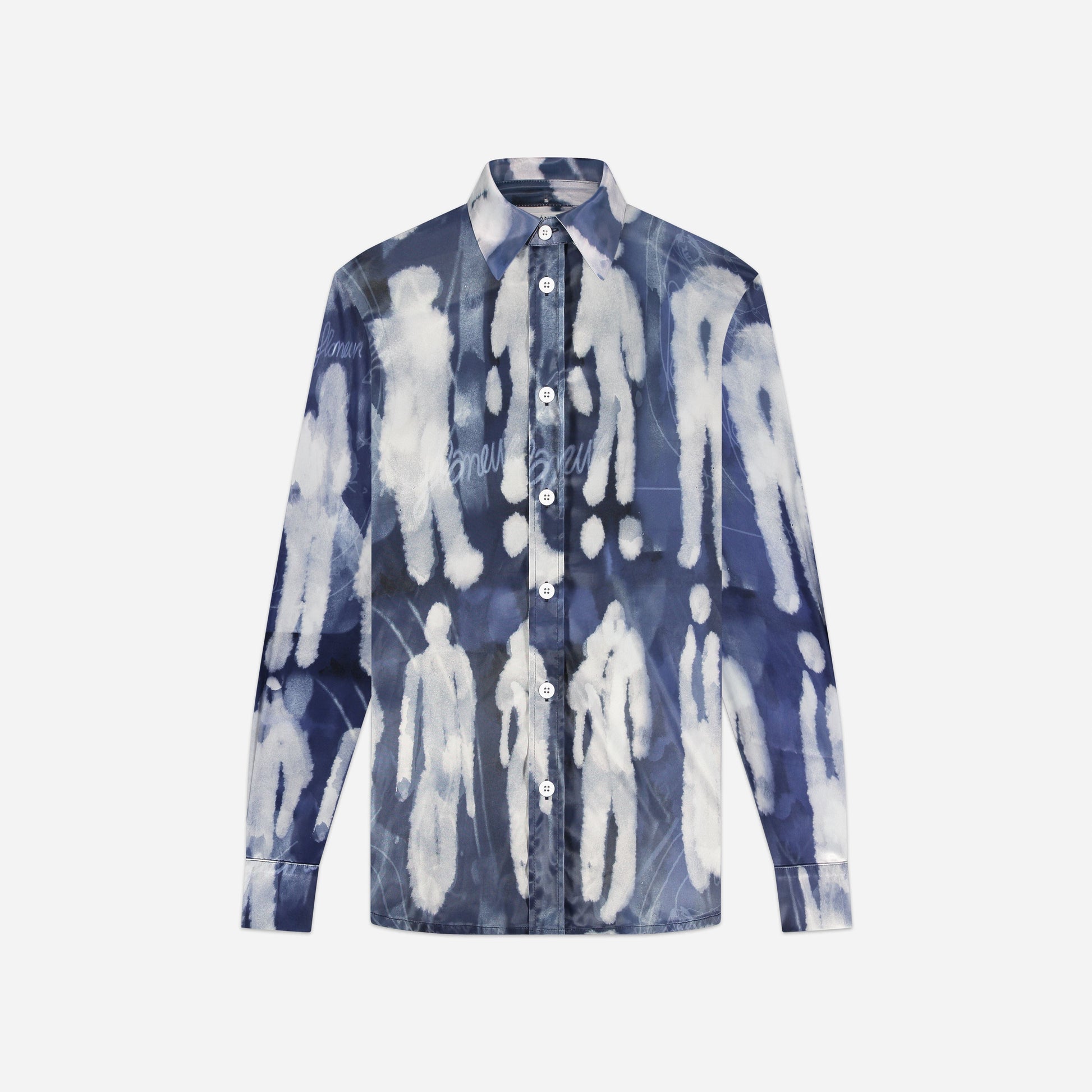 Characters Silk Hooded Shirt | Blue