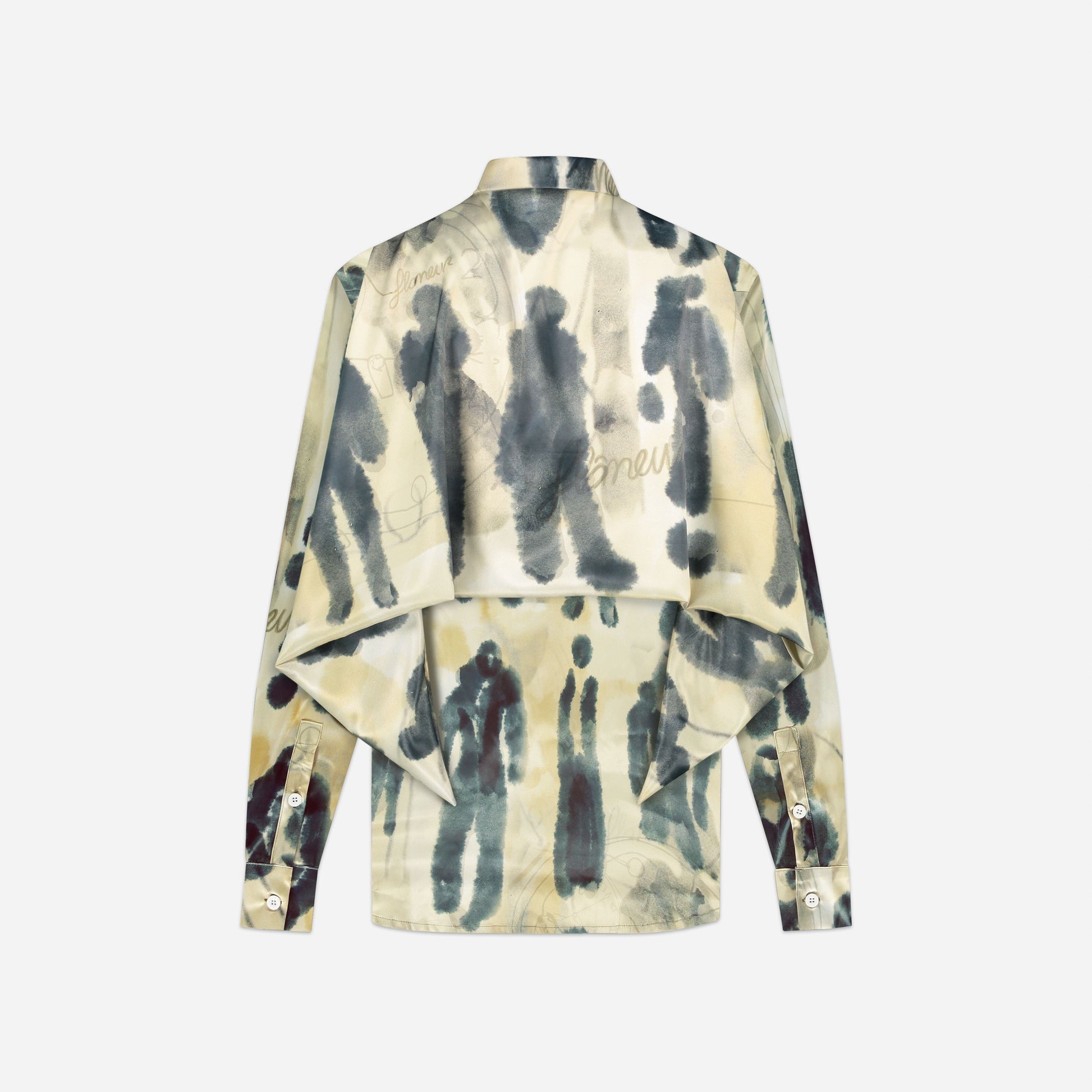 Characters Silk Hooded Shirt | Ecru