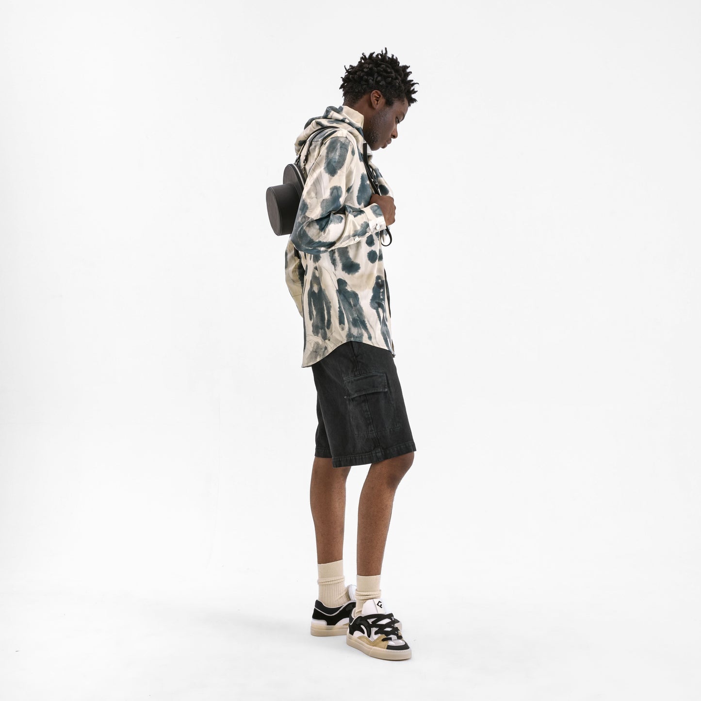 Characters Silk Hooded Shirt | Ecru