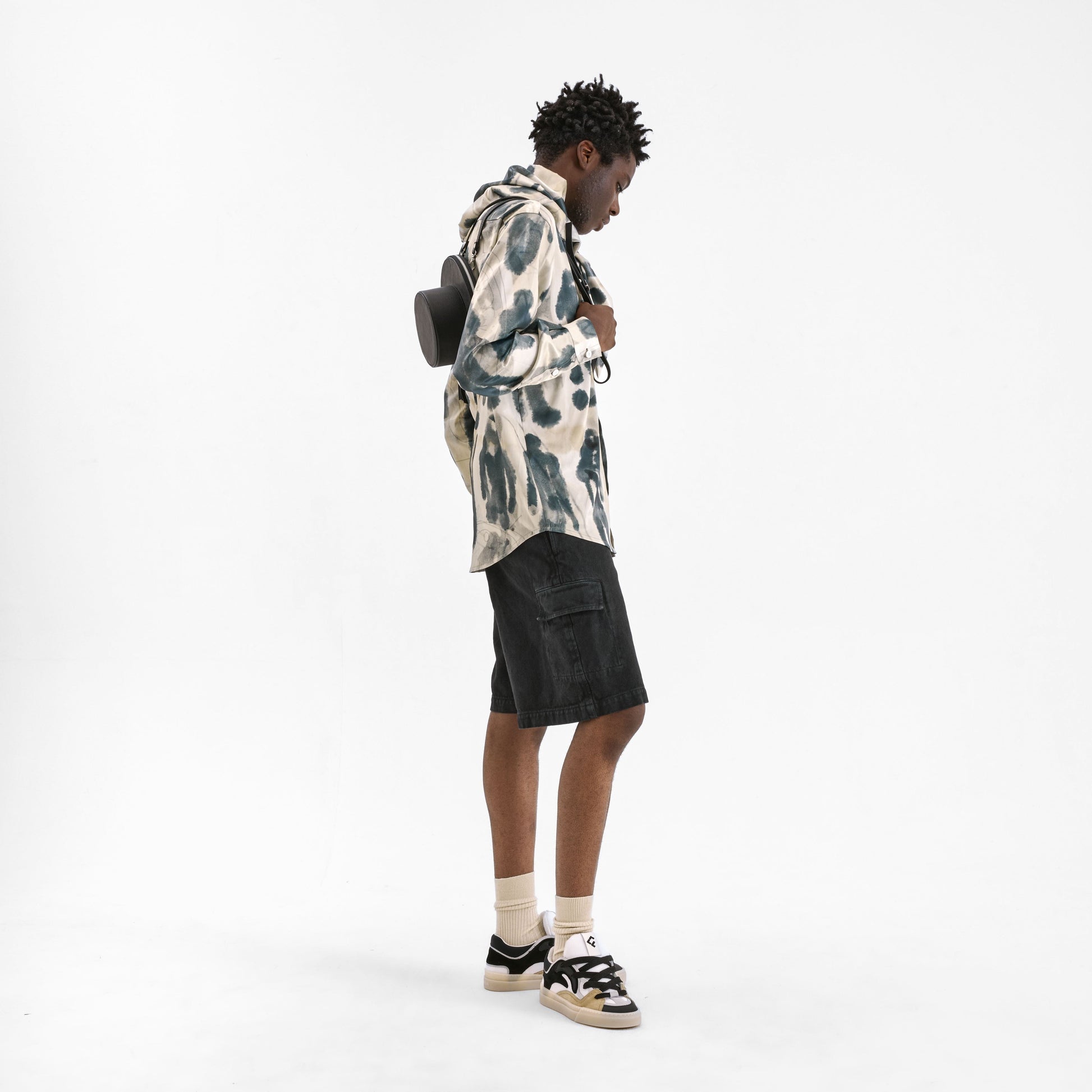 Characters Silk Hooded Shirt | Ecru