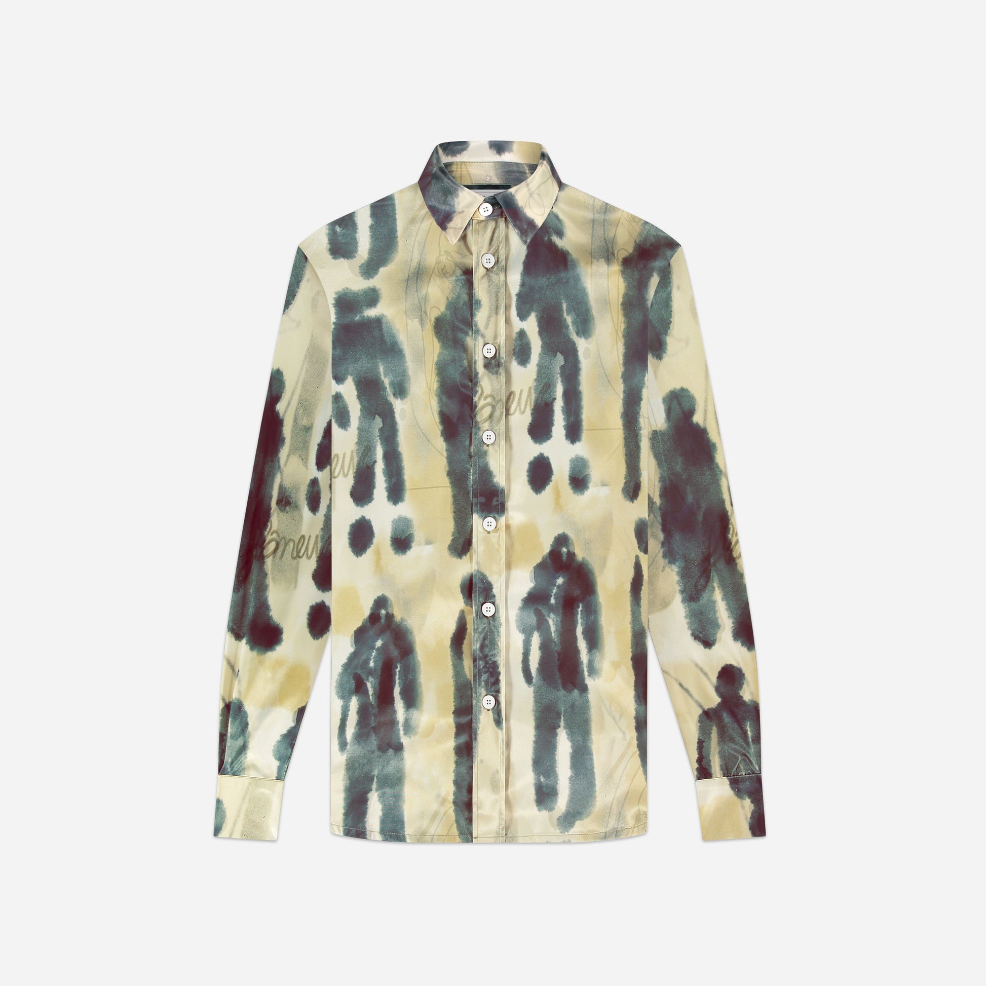 Characters Silk Hooded Shirt | Ecru
